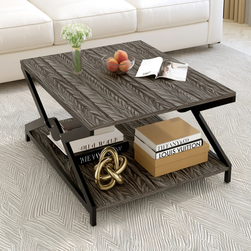 Salontafel van hout, kleur grijs
