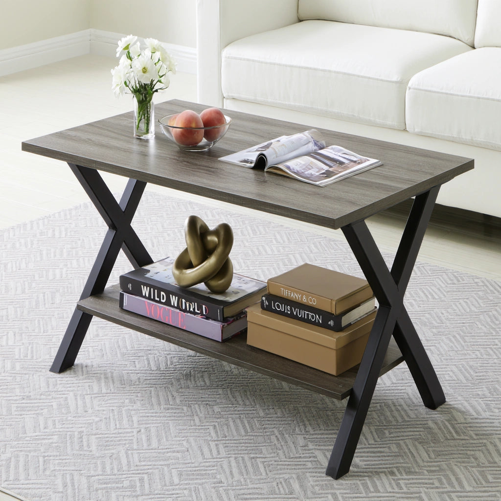 Salontafel van hout, kleur grijs