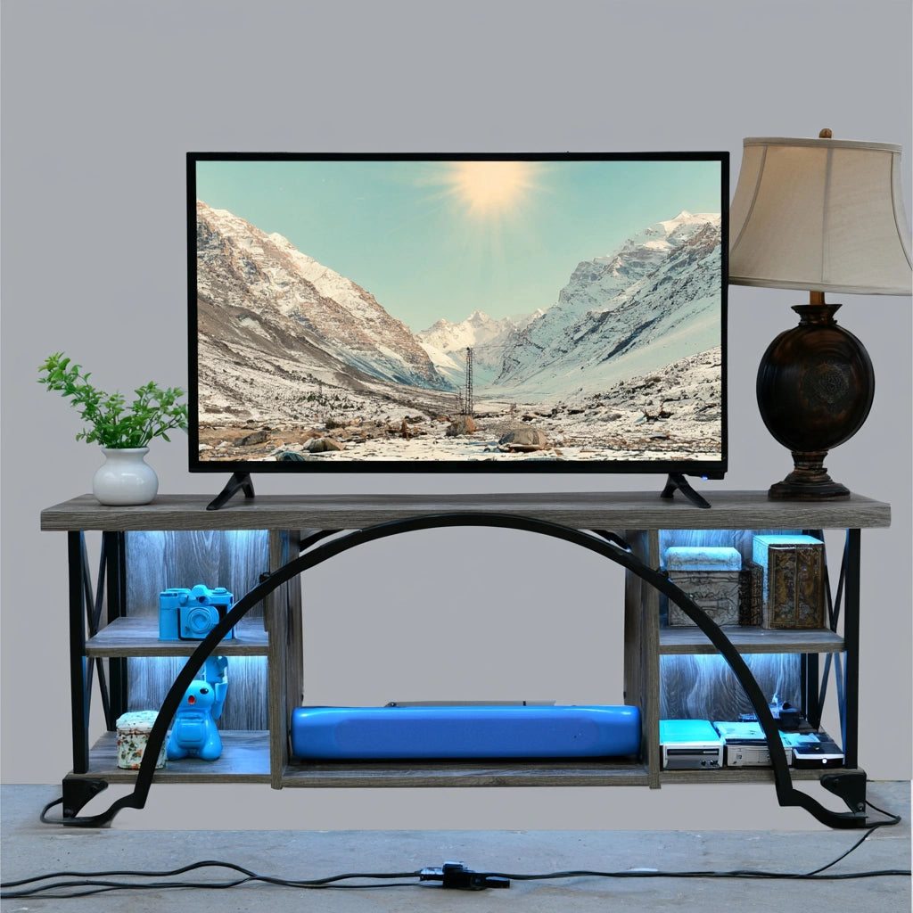 Tv-meubel van hout, kleur donkergrijs
