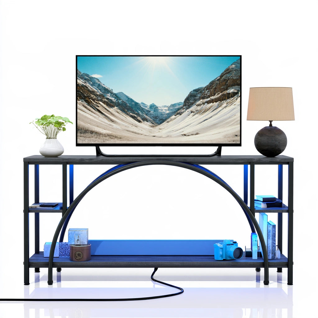 Tv-meubel van hout, kleur donkergrijs