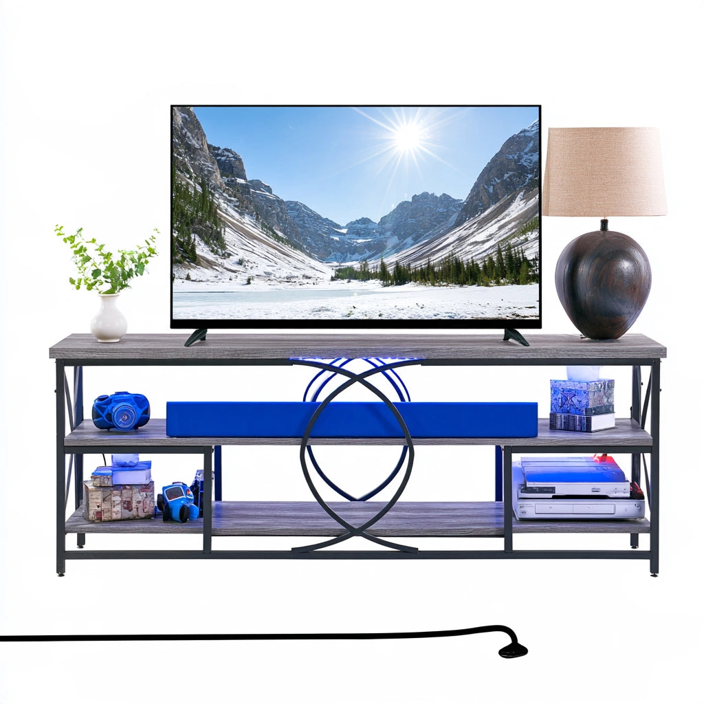 Tv-meubel van hout, kleur donkergrijs